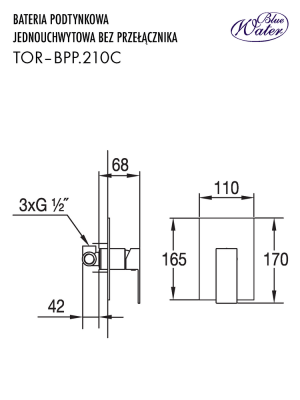 TOR-BPP.210С Смеситель подштукатурный однорычажный (без переключателя)