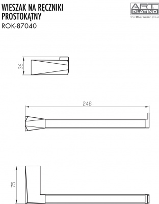 ROK-87040 Вешалка для полотеца прямоугольная